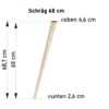 Technische Zeichnung Tischbein aus Holz 68 cm – Maße & Neigungswinkel