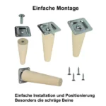 Montageanleitung für Tischbein aus Holz 68 cm – Schritt-für-Schritt in Bildern