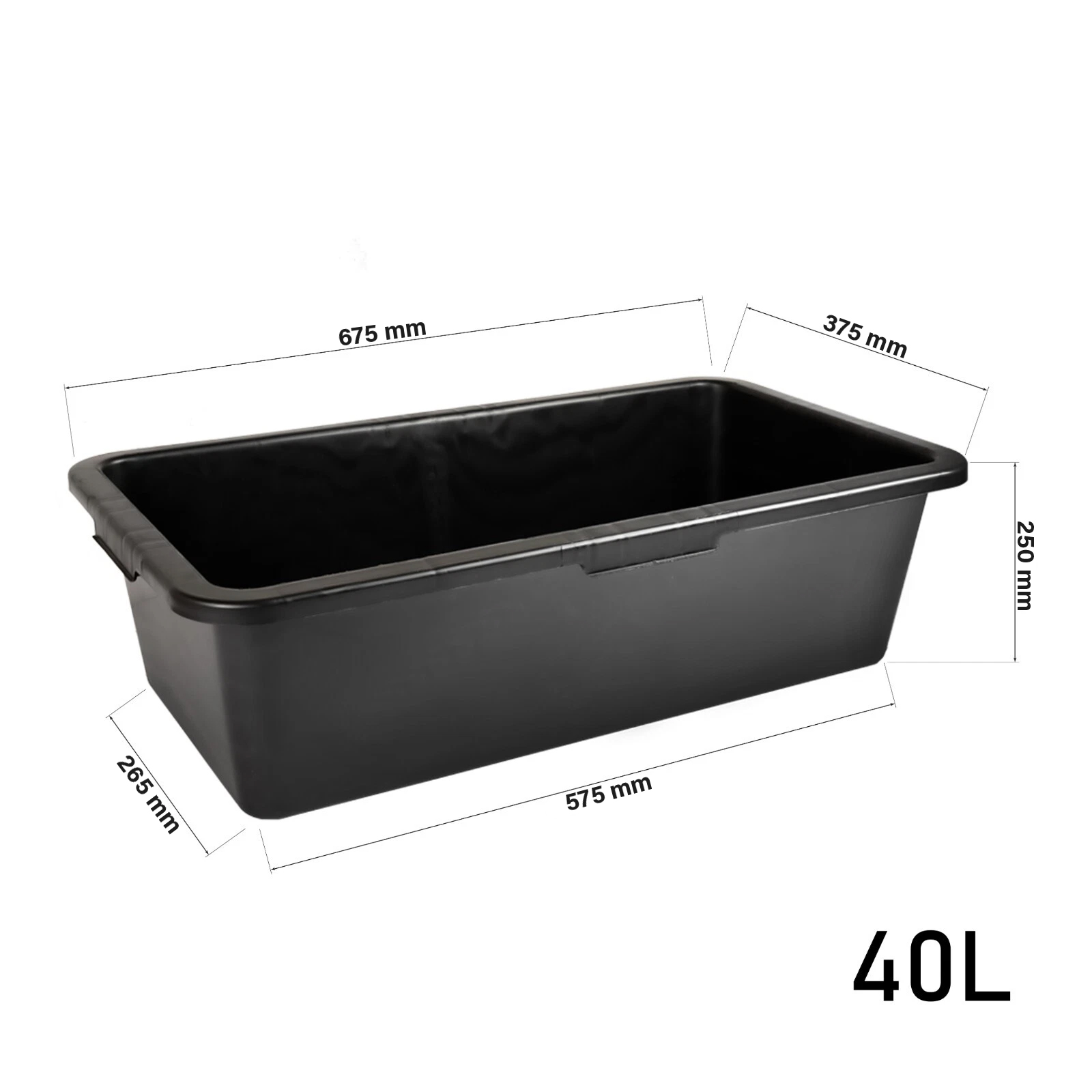 mörtelwanne 40 liter schwarz rechteckig kunststoff