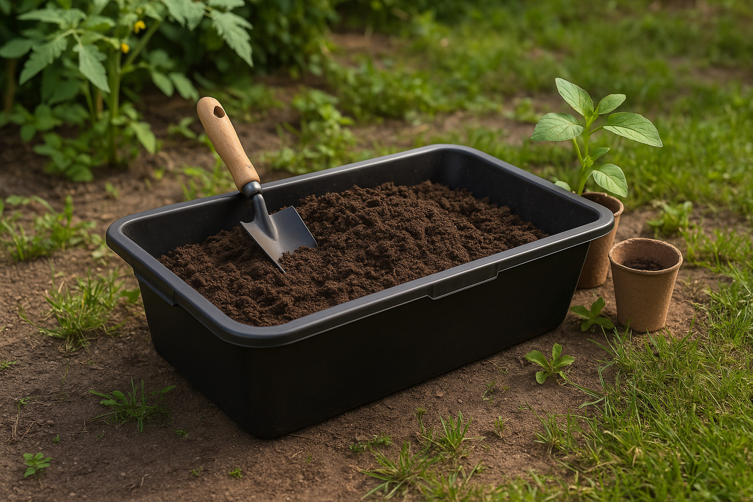 Mörtelwanne im garten