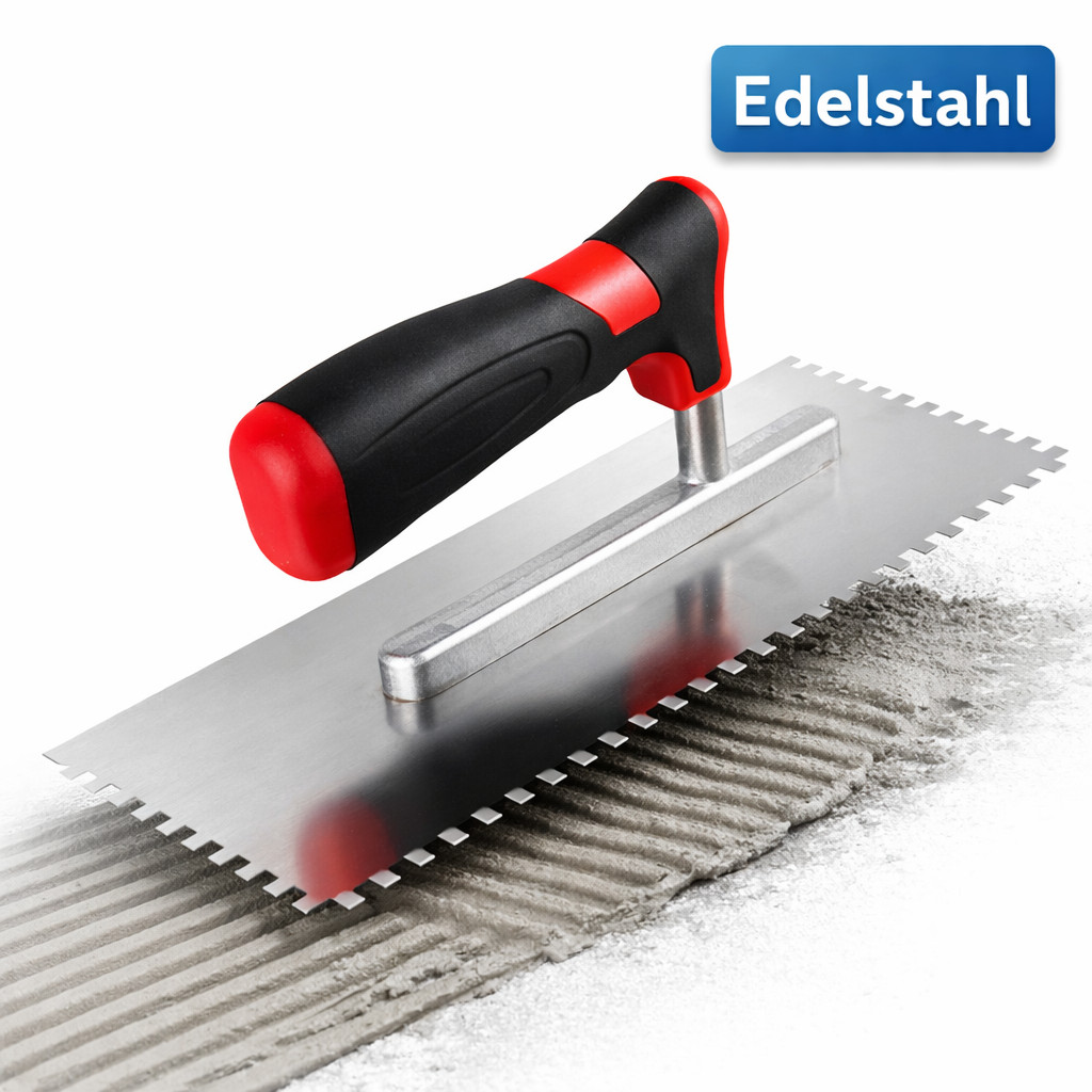 Zahnkelle 4x4 mm aus Edelstahl mit Softgriff 270x130 mm