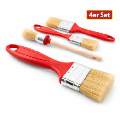 4er Malerpinsel Set mit Flachpinseln und Rundpinsel für präzises Streichen Lack Farbe