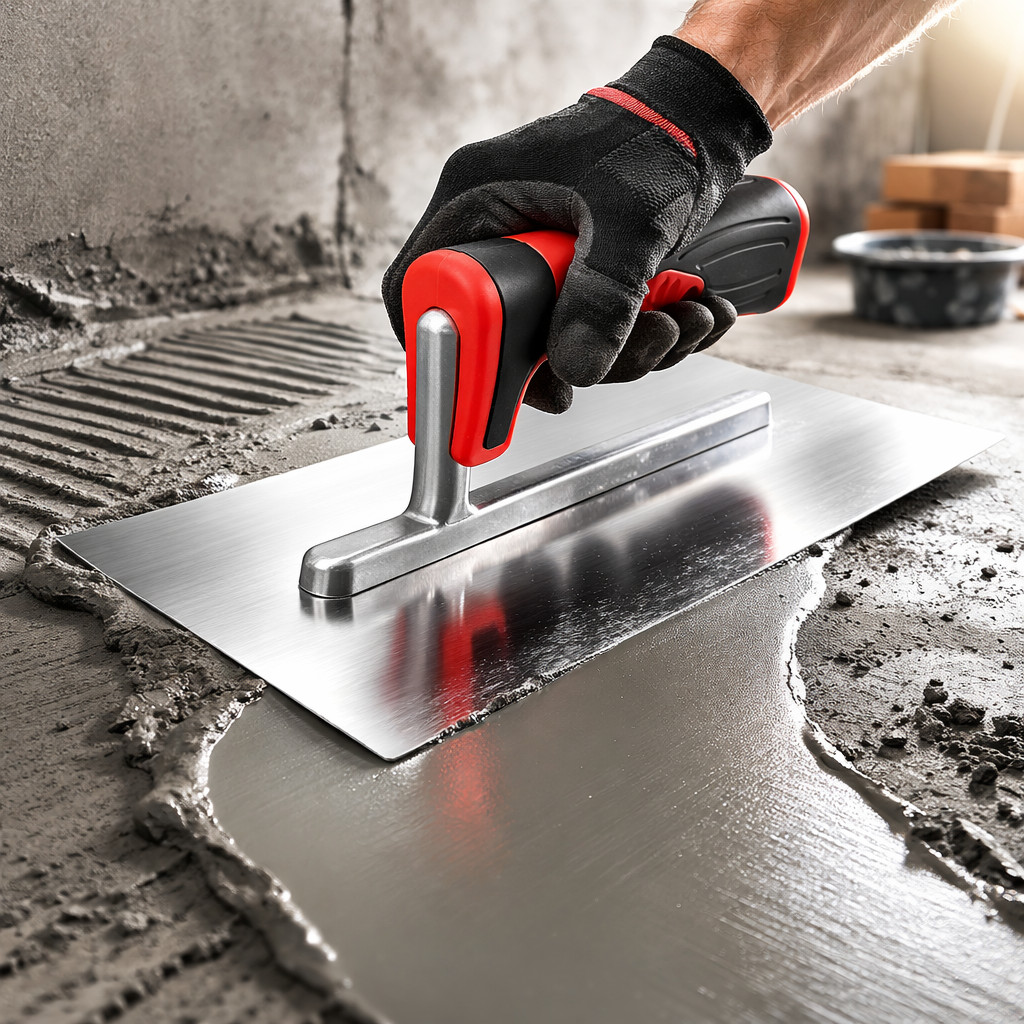 Glättkelle Edelstahl 270 x 130 mm mit Softgriff rostfrei