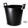 Baueimer 40 L schwarz mit 2 Griffen robuster Kunststoffeimer