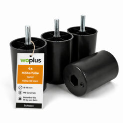Möbelfüße Kunststoff 50 mm M8 Schwarz mit M8