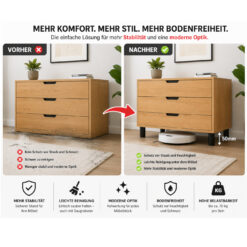 Möbelfüße rund Höhe 50 mm Schwarz mit M8 Gewinde