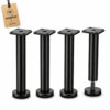 Möbelfüße schwarz 16 cm Metall 4er Set mit Filzgleiter und Höhenverstellung
