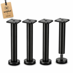 Möbelfüße schwarz 16 cm Metall 4er Set mit Filzgleiter und Höhenverstellung