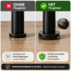 Möbelfuß Metall schwarz mit Filzgleiter Vergleich ohne Filzgleiter Boden Kratzer vs mit Filzgleiter bodenschonend