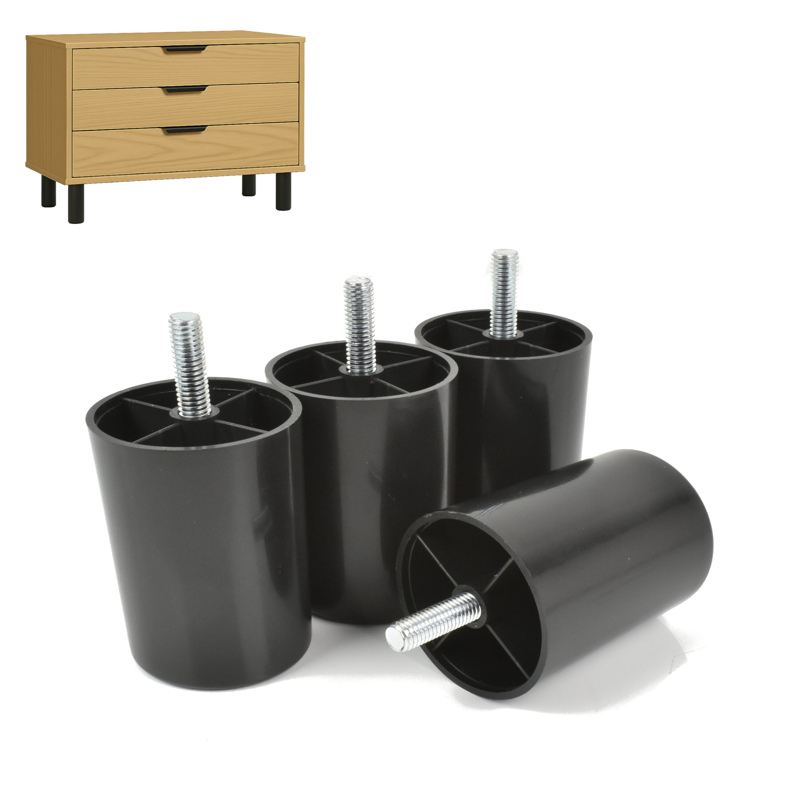 Rund Möbelbeine Kunststoff 50 mm