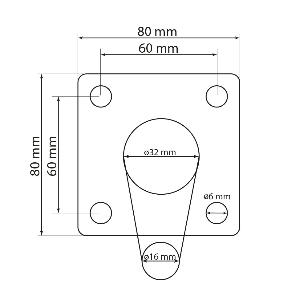 metallbein schräg 65 cm