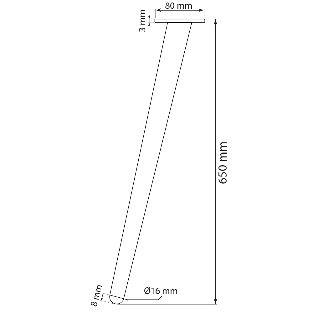 tischbein ersatz schräg metall