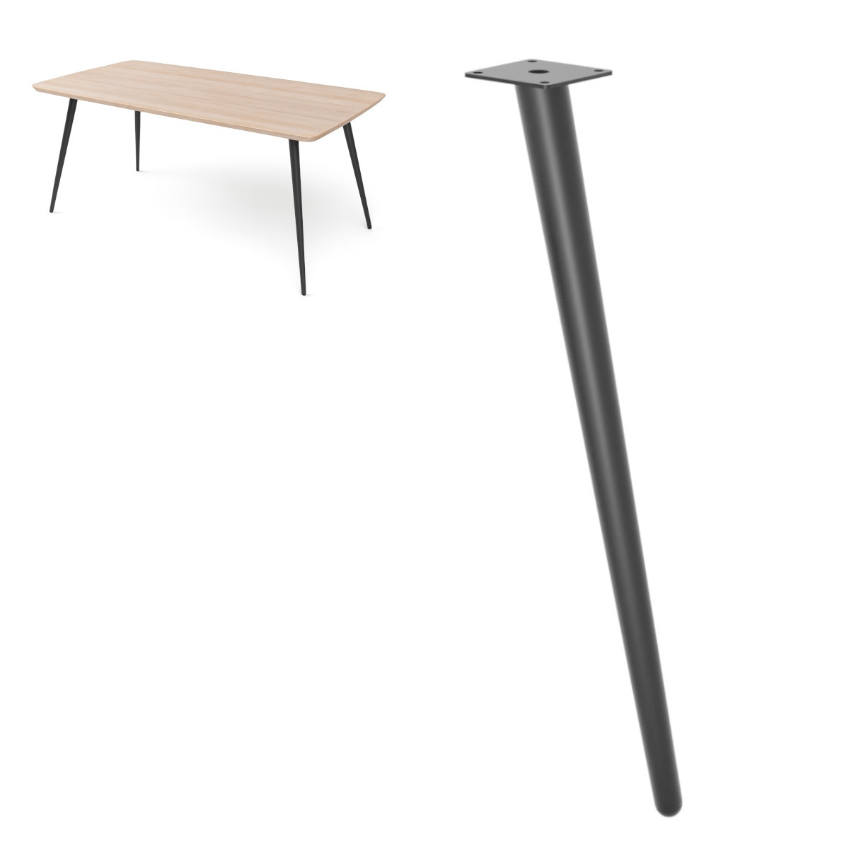 Schräges Möbelfuß Stahl 65 cm