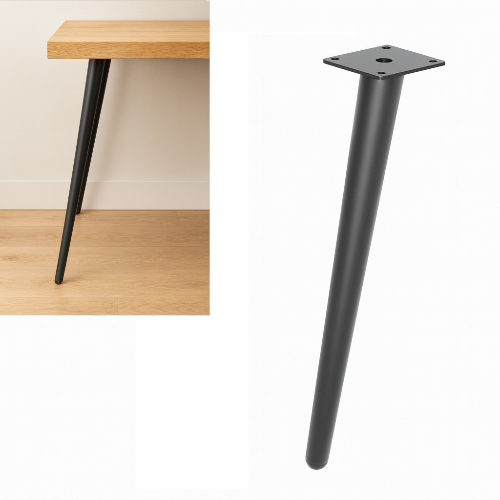 Schräges Möbelfuß Stahl 45 cm Schwarz
