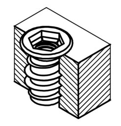 Technische Zeichnung einer eingeschraubten Einschraubmuffe