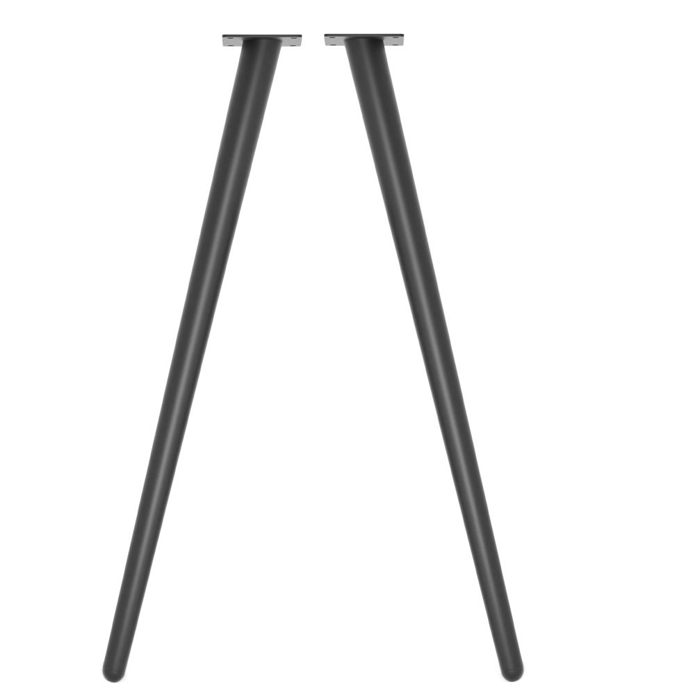 Schräges Möbelfuß Stahl Schwarz 65 cm