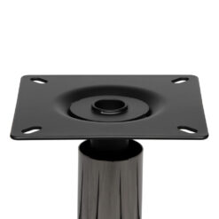 Dunkel-nickelfarbenes Metall-Stuhlgestell mit montiertem Sitz, betont die elegante und langlebige Erscheinung des Produkts.