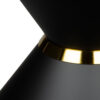 Schwarzes, mattes Metall-Tischgestell in der Größe Small, mit einem zeitlosen Design und einem goldenen Zier-Ring. Robust und vielseitig einsetzbar, ideal für runde Tischplatten. Mit Anti-Rutsch-Gummifüßen zum Schutz des Bodens.