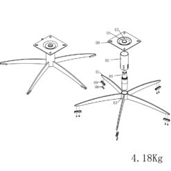 Montageplatte für Sitzmöbel: Robuste Konstruktion mit einfacher Befestigung (17x17 cm).