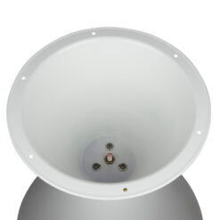 Metallisches Tischgestell in der Größe Small, in der Farbe Weiß, mit modernem Design und goldfarbenem Zier-Ring. Perfekt kombinierbar mit runden Tischplatten aus Holz, Glas oder Keramik. Ausgestattet mit Anti-Rutsch-Gummifüßen für stabilen Stand.