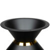 Schwarzes, mattes Metall-Tischgestell in der Größe Small, mit einem zeitlosen Design und einem goldenen Zier-Ring. Robust und vielseitig einsetzbar, ideal für runde Tischplatten. Mit Anti-Rutsch-Gummifüßen zum Schutz des Bodens.