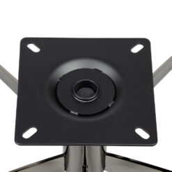 Dunkel-nickelfarbenes Metall-Stuhlgestell mit montiertem Sitz, betont die elegante und langlebige Erscheinung des Produkts.