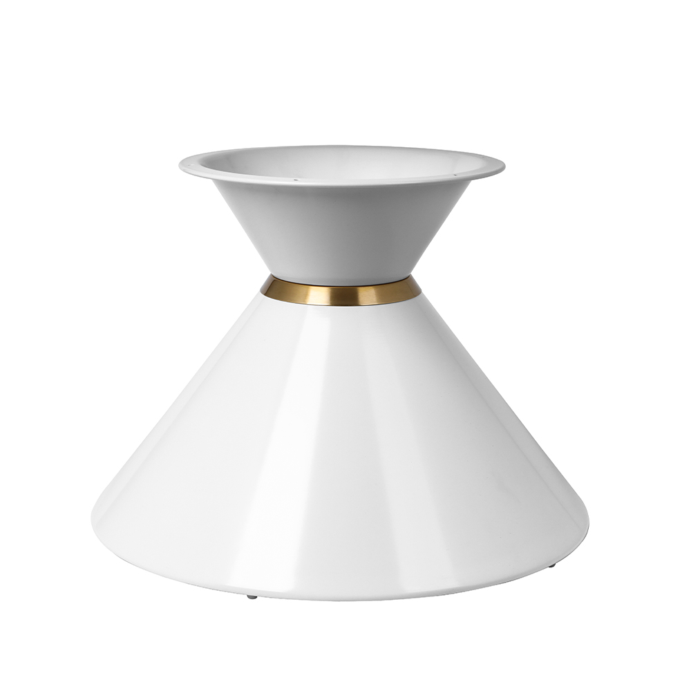 Weißes Metall-Tischgestell (Big) Modernes weißes Tischgestell in der Größe Big mit stabilem Metallrahmen, ideal zum Kombinieren mit runden Tischplatten aus Holz, Glas oder Keramik.