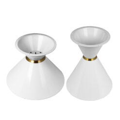 Größenübersicht: Small und Big Darstellung der beiden Größenoptionen des Metall-Tischgestells mit Maßangaben für flexible Gestaltungsmöglichkeiten. Weißes Metall-Tischgestell (Small Big)