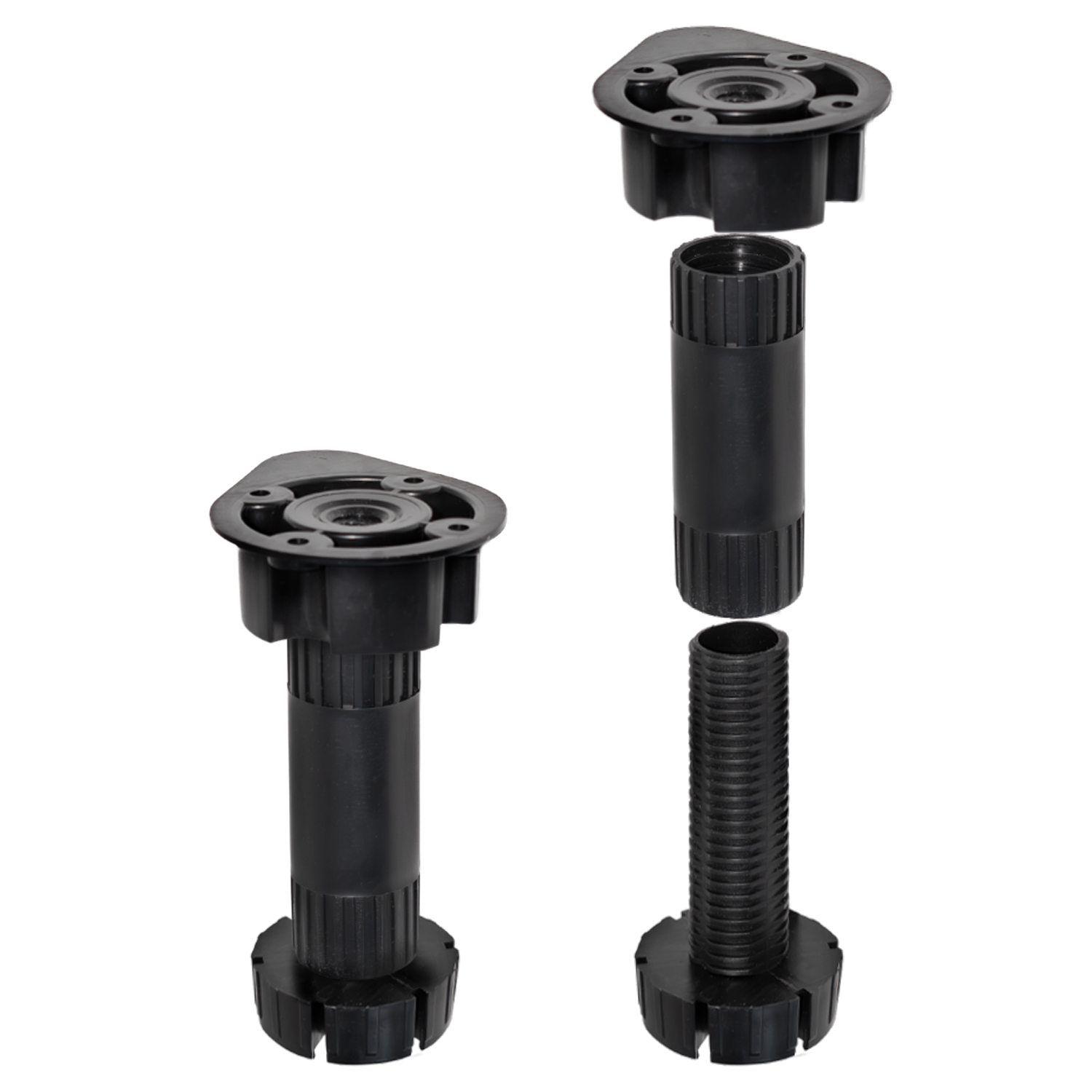 Sockelfüße 95–165 mm Schwarz