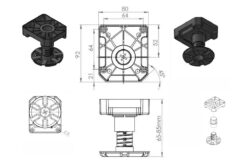 Sockelfüße Küche verstellbar Küchenschrank-Füße 65-85mm