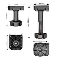 höhenverstellbare küchenfüße abmessungen