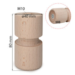 Holz Möbelfüße 40 mm 80mm
