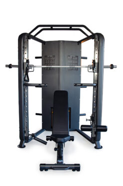 Kniebeugen mit der Langhantel an der Smith-Maschine