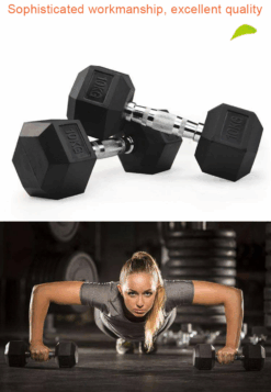 Robuste Gummihantel mit gerändeltem Griff, erhältlich in 10, 20, 30 und 35 kg Varianten.