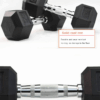 Schwarze Gummi-Kurzhantel in Hexagon-Form – ideal für Bodybuilding zu Hause oder im Fitnessstudio.