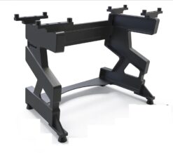 Nahaufnahme der verstellbaren Hanteln mit dem Einstellmechanismus, der eine schnelle Anpassung des Gewichts ermöglicht.