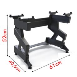 Zwei verstellbare schwarze Hanteln auf einem Ständer, bereit für das Training, mit rutschfestem Griff und flexiblen Gewichtseinstellungen.