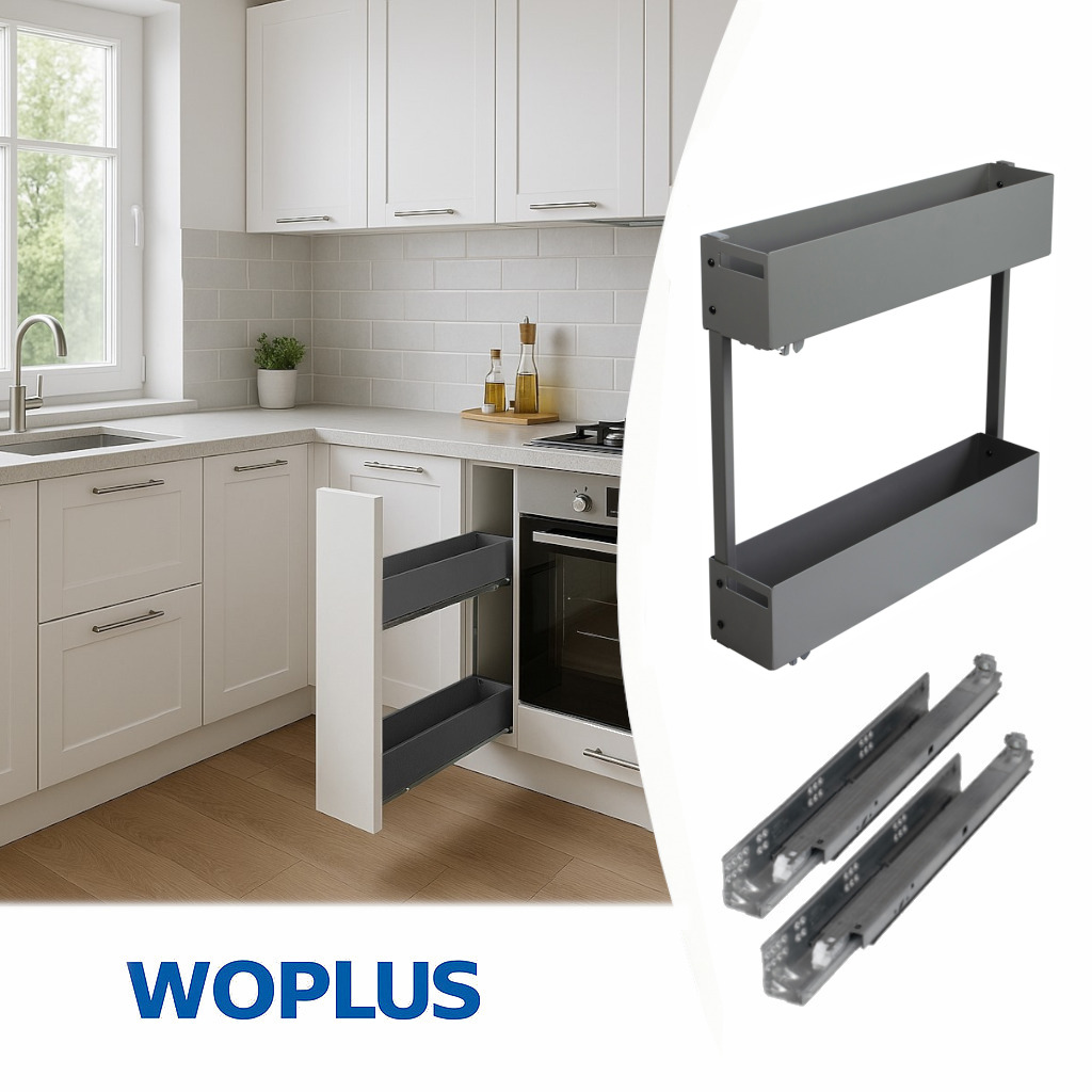 Küchenauszug woplus Softclose 2 Etagen 150 200 mm anthrazit