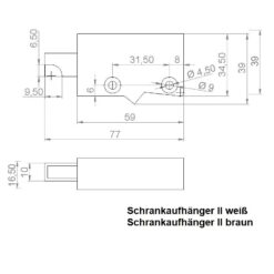 Montagebeispiel eines Schrankaufhängers – Anwendung in einem Hängeschrank