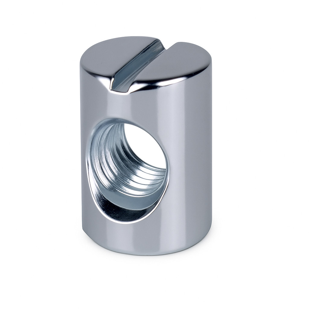 Quermutter M8 12x18 mm verzinkt Zylindermutter mit Schlitz