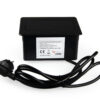Versenkbare Einbausteckdose ModułBox Mini schwarz geschlossen mit Kabel, 1×230V Steckdose + 2×USB (Typ A & C)