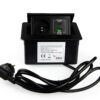 Einbausteckdose ModułBox Mini schwarz mit 1×230V Steckdose und 2×USB (Typ A & C), versenkbare Tischsteckdose mit 1,8m Kabel