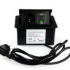 Einbausteckdose ModułBox Mini schwarz mit 1×230V Steckdose und 2×USB (Typ A & C), versenkbare Tischsteckdose mit 1,8m Kabel