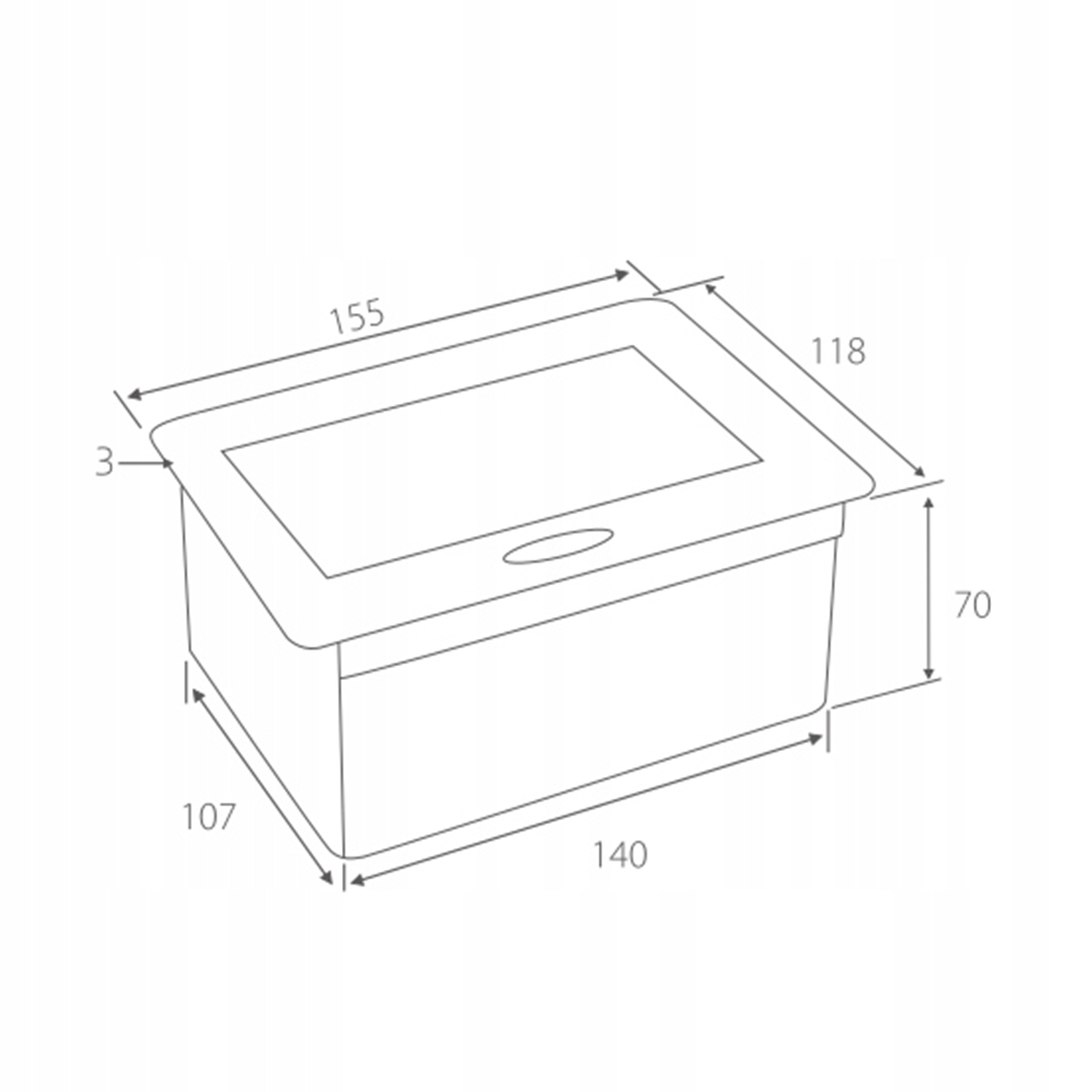 Einbausteckdose 2x230V Schwarz Matt Küche Möbel