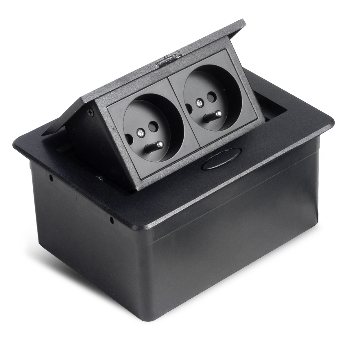 Einbausteckdose 2x230V Schwarz Matt Küche Möbel