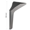 Möbelfuß 180 mm Metall Dunkles Nickel– Sofa Bein, Tischbein, Bettfuß, Schrankfuß