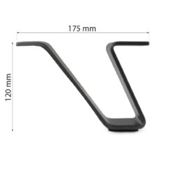 Möbelfuß Metall 120 mm schwarz matt Abmessung