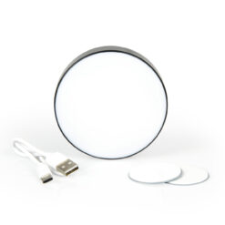 Runde LED-Lampe 8,5 cm schwarz, kaltweiß dimmbar für Arbeitsflächen