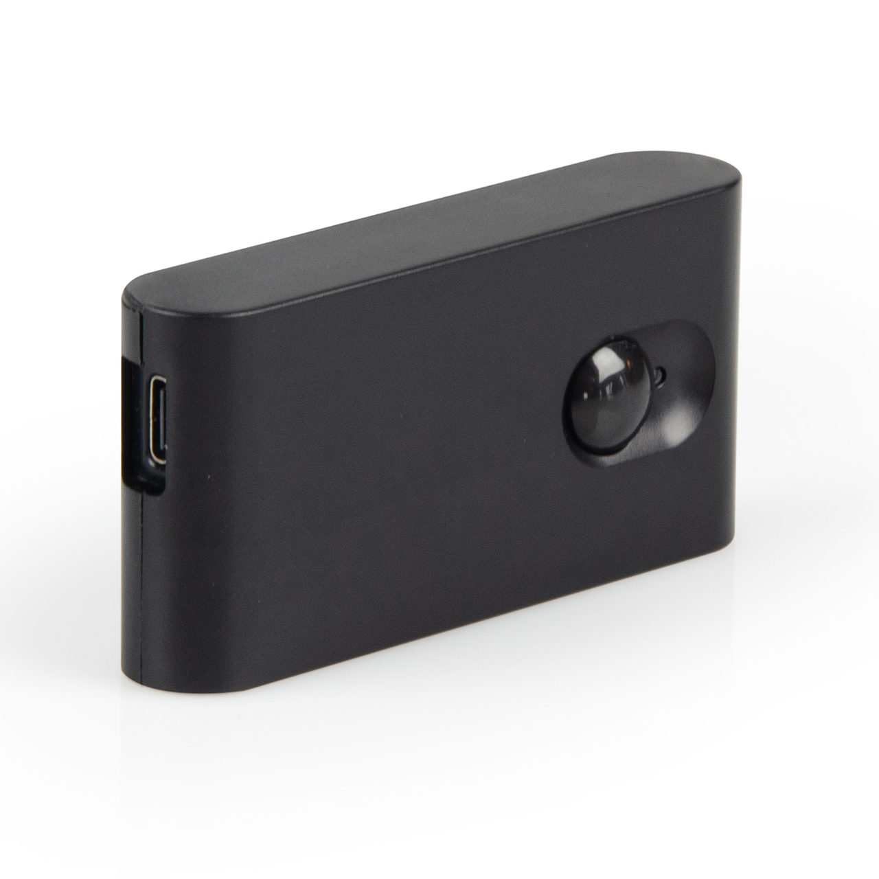 Schwarzes LED Nachtlicht SLL12, 3000K warmweiß, PIR-Sensor, 15 lm, USB-C, magnetische Halterungen, kompakt 8 cm