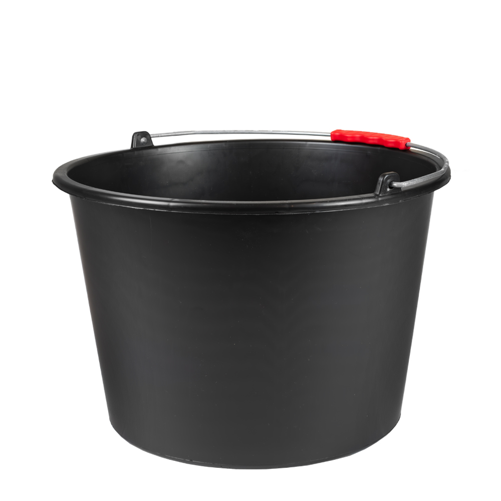 Detailansicht der Literskala im Baueimer 16 Liter schwarz